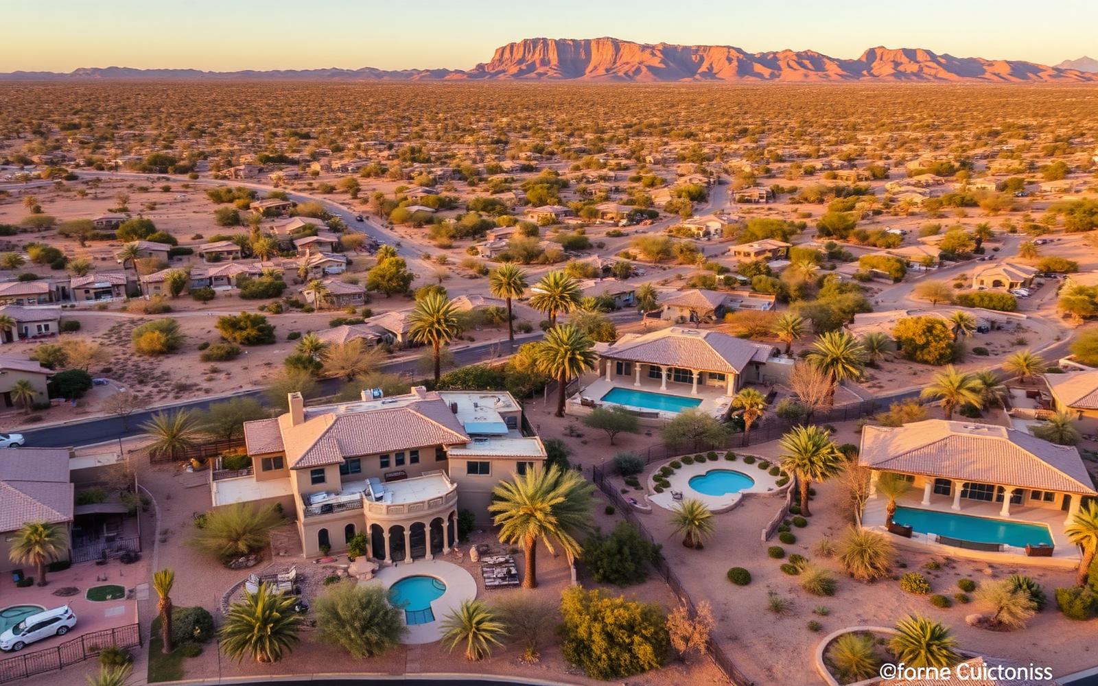 Aerial view of Scottsdale, Arizona neighborhoods